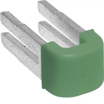 Hager KN99E Puente de conexión PE QuickConnect, 2 polos, verde/amarillo, pack de 10