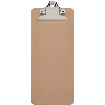 Portapapeles MAUL MAULbill, tablero de fibra dura, 115 x 265 mm, pinza metálica, capacidad 15 mm, esquinas redondeadas, marrón 2391770