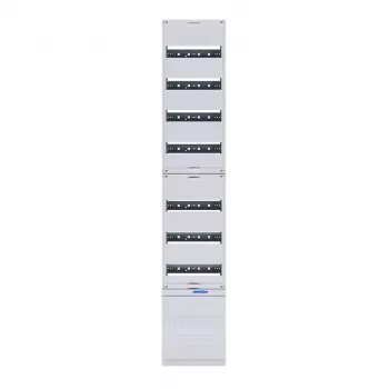 Módulo de montaje de distribución Hager ZH53XS, 12 TE, 7 filas, bloques de bornes N+PE, gris claro