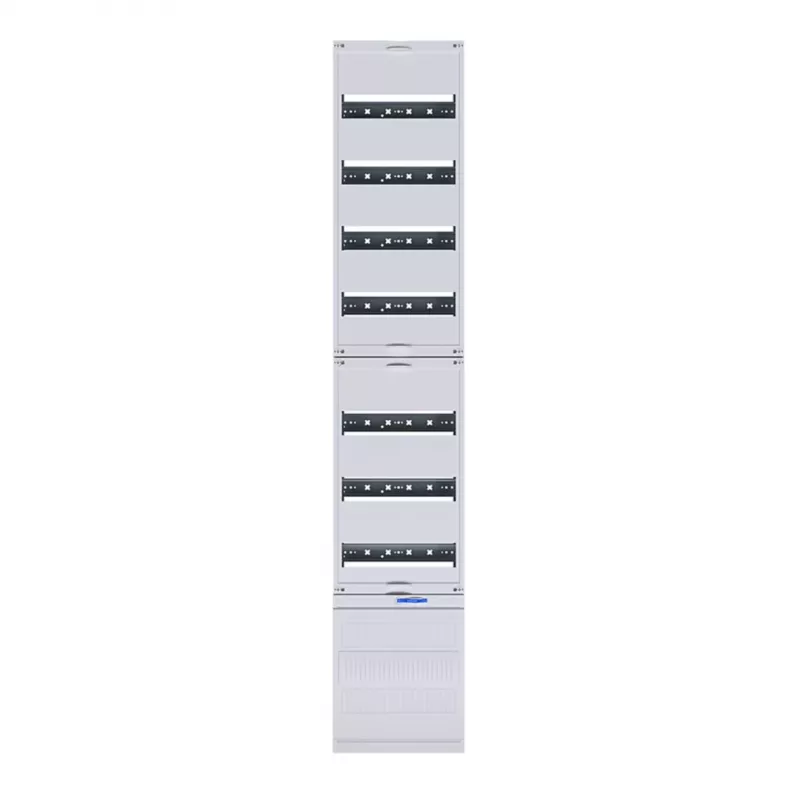 Módulo de montaje de distribución Hager ZH53XS, 12 TE, 7 filas, bloques de bornes N+PE, gris claro