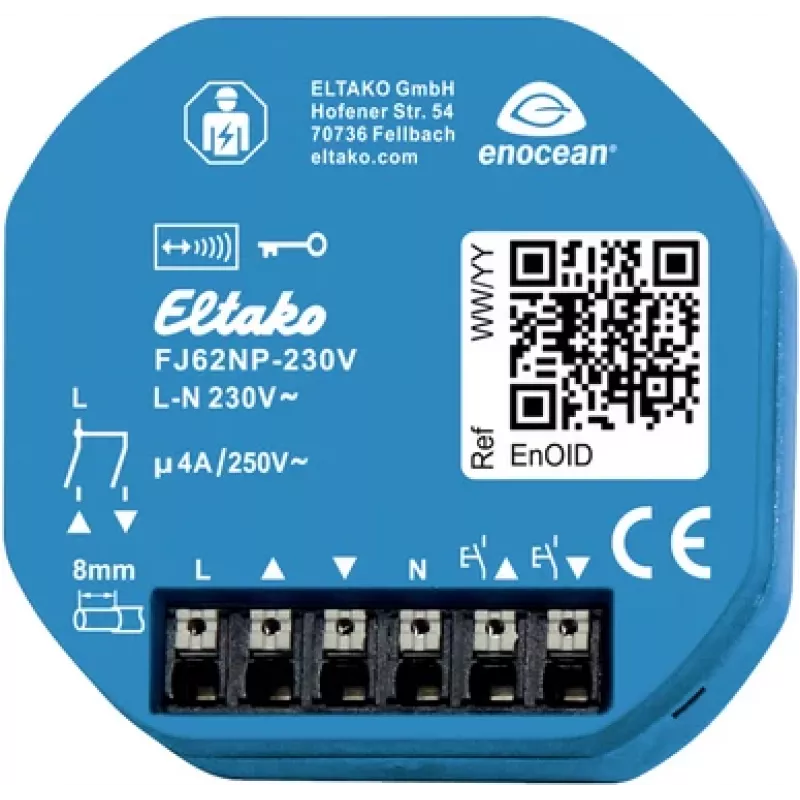 Actuador inalámbrico para persianas venecianas y enrollables Eltako FJ62NP-230V 4A/250V 30200535