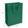 Bolsa de regalo grande de papel SIGEL GT500 verde ópalo con barniz mate y etiqueta de regalo