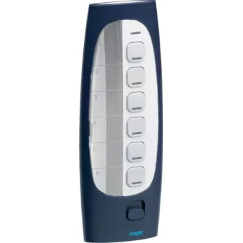 Mando a distancia por radio HAGER TU418 de 7 botones 433,92 MHz rolling code para puertas y barreras