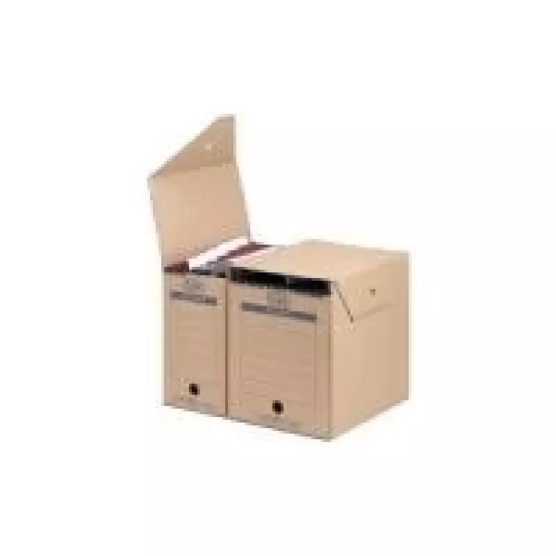 ELBA caja de archivo para carpetas colgantes tric System Standard, marrón natural, DIN A4, cartón ondulado, cerrada por todos los lados (83524)