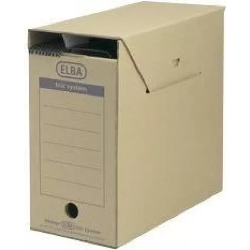ELBA caja de archivo para carpetas colgantes tric System Standard, marrón natural, DIN A4, cartón ondulado, cerrada por todos los lados (83524)
