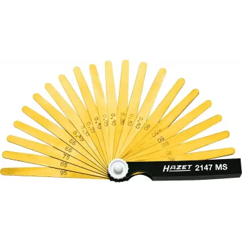 HAZET 2147MS set de galgas de espesores, 20 hojas, 0,05-1,00 mm, DIN 2275