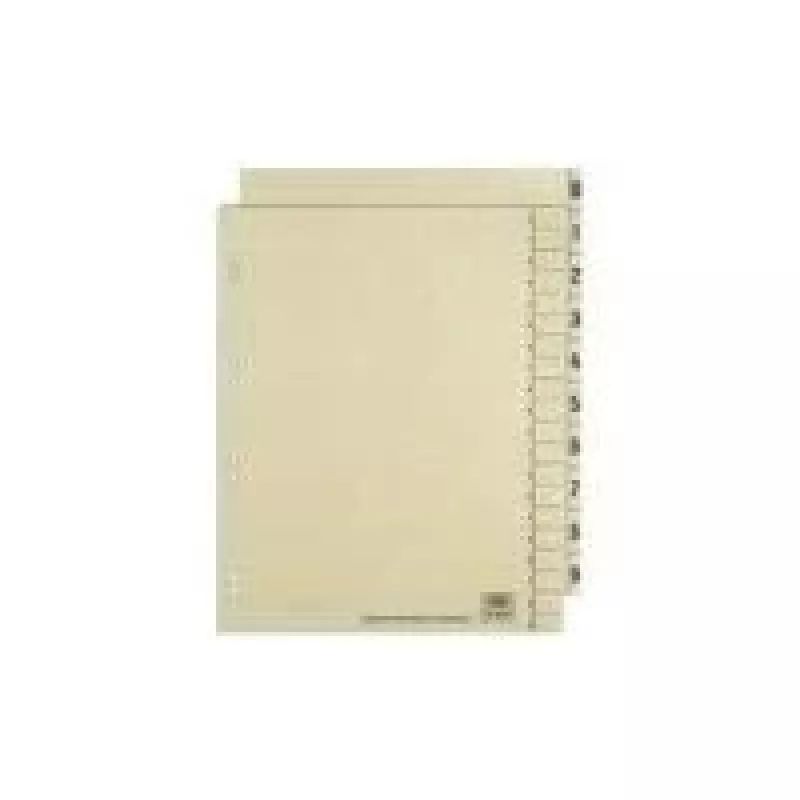 ELBA separadores de registro, impresos por ambas caras, chamois, 240 x 300 mm, cartón kraft 200 g/m², perforación reforzada (06455)