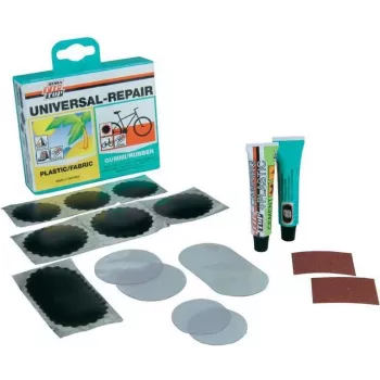 PROFEX REMA TIP TOP kit universal de reparación de neumáticos, set de 16 piezas en caja rígida, para cámaras de bicicleta y pequeños artículos inflables (60662)
