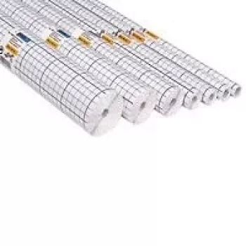 HERMA forro protector para libros, autoadhesivo, 400 mm x 25 m, transparente, PP brillante, líneas de cuadrícula 7025