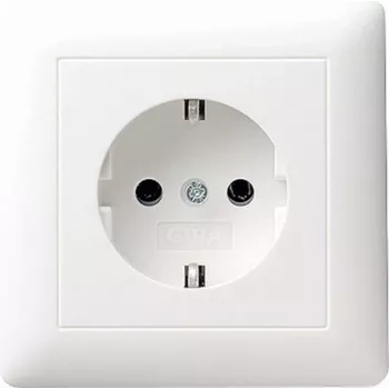 GIRA Standard 55 toma de corriente Schuko con placa completa, blanco puro sedoso (0440 27)