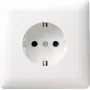 GIRA Standard 55 toma de corriente Schuko con placa completa, blanco puro sedoso (0440 27)