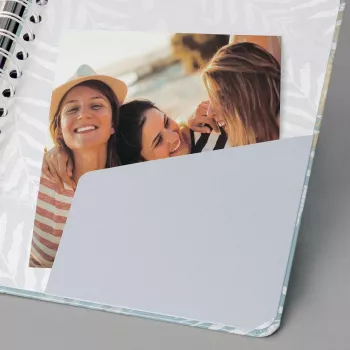 SIGEL Jolie Inspire Heavenly Leaves cuaderno de espiral A5 punteado, 120 páginas, papel blanco 100 g/m², encuadernación de espiral metálica, 1 unidad (JN614)