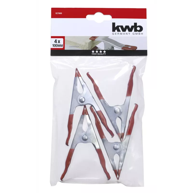 kwb Abrazaderas de apriete, chapa de acero, set de 4 piezas, 100 x 35 mm 927600