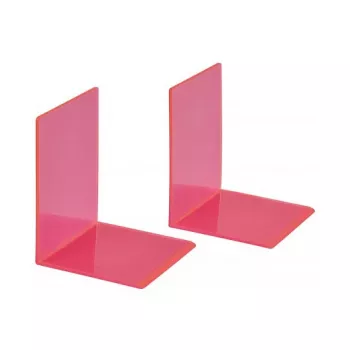 MAUL Sujetalibros 10 x 10 x 13 cm rosa neón (par)