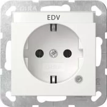 Gira Toma SCHUKO con LED de control y protección infantil elevada, blanco puro brillante, 16 A, 250 V, empotrar, System 55 445203