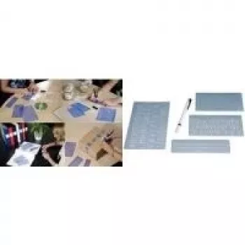 WEDO Set de plantillas de letras, 5 mm, 10 mm, 20 mm, transparente, estuche de plástico (70 12)