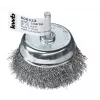 KWB 606333 cepillo de copa de alambre de acero HSS trenzado, 50 mm de diámetro, vástago de 6 mm, para taladradoras y atornilladores de batería