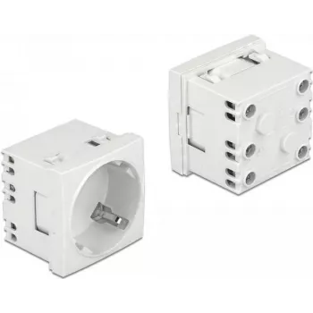 Delock Easy 45 toma Type F con obturador, blanco RAL 9003, 16 A, 250 V, pack de 10 81324