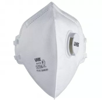 uvex silv-Air classic 3310 mascarilla FFP3 - blanca, cinta textil para la cabeza, pinza nasal de PP, 1 ud. 8763310