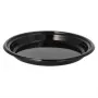 PAPSTAR plato de menú reutilizable, sin divisiones, Ø 22 cm, altura 2,6 cm, polipropileno, negro, 12 uds. (96558)