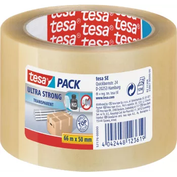TESA cinta de embalaje de PVC transparente ultra fuerte 66 m (57176)