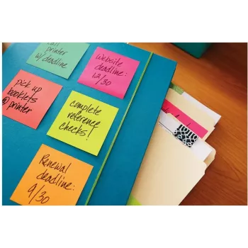 3M Post-it Notes 655-6-POP, 127 x 76 mm, Powerpink, 100 hojas, reutilizables