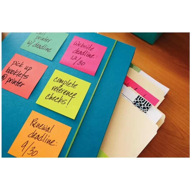 3M Post-it Notes 655-6-POP, 127 x 76 mm, Powerpink, 100 hojas, reutilizables