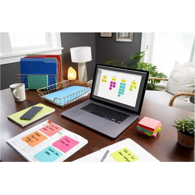 3M Post-it Notes 655-6-POP, 127 x 76 mm, Powerpink, 100 hojas, reutilizables