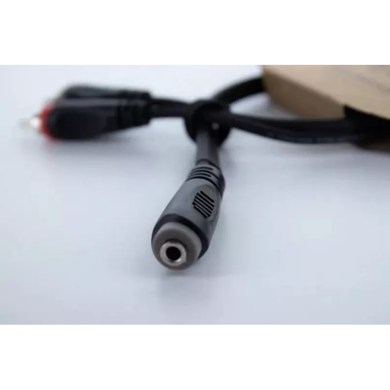 Cordial 14889 cable adaptador en Y de audio conector hembra jack estéreo de 3,5mm a 2x conector hembra RCA 0,3m cable doble de PVC negro