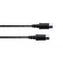 Cordial cable de conexión MIDI 1m, conector DIN de 5 polos macho a macho, negro (14894)