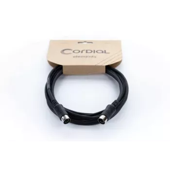 Cordial cable de conexión MIDI 1m, conector DIN de 5 polos macho a macho, negro (14894)