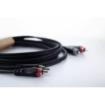 Cordial 14838 cable de audio RCA estéreo 6m negro PVC doble (2x conector macho RCA a 2x conector macho RCA)