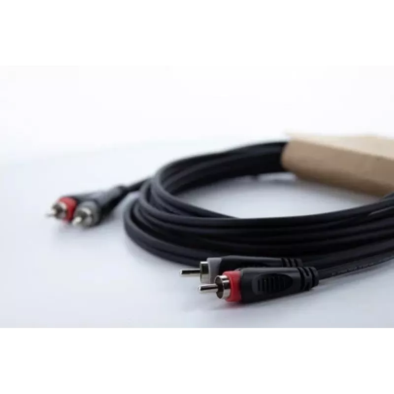 Cordial 14838 cable de audio RCA estéreo 6m negro PVC doble (2x conector macho RCA a 2x conector macho RCA)