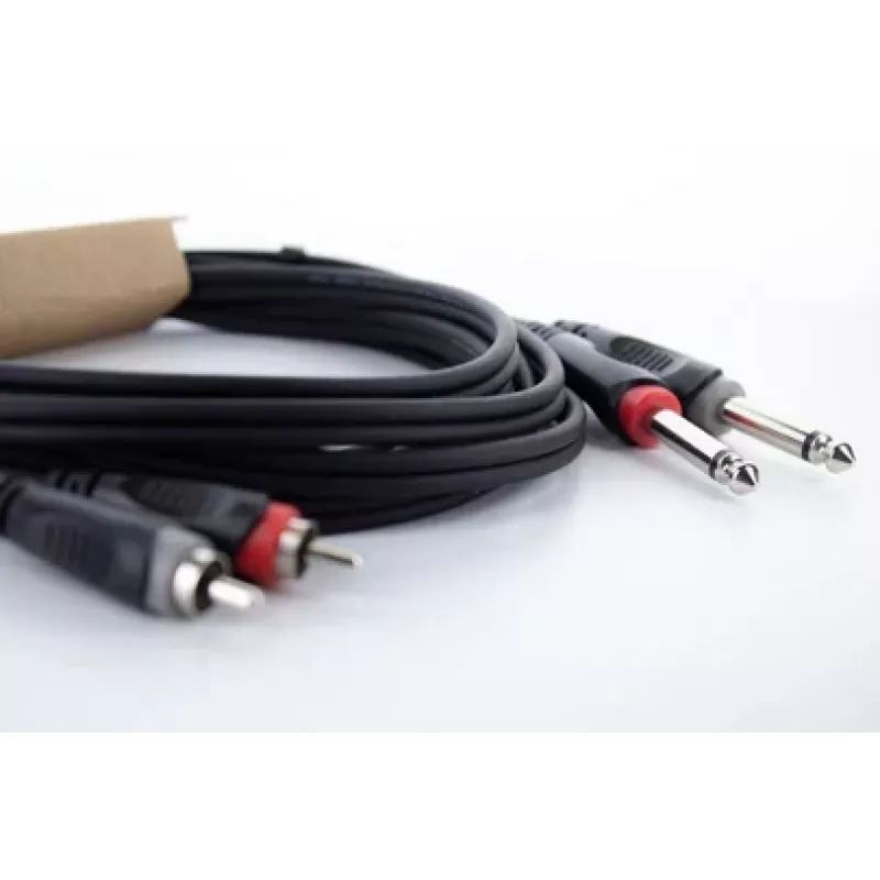 Cordial 14840 cable de audio jack mono de 6,3 mm a RCA 1,5 m negro