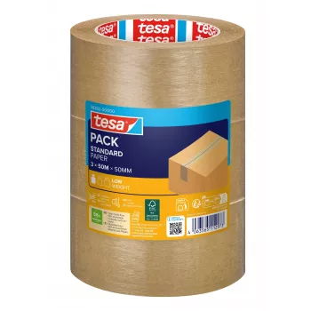 tesa STANDARD ecoLogo® 58292 cinta de embalaje marrón 50 m x 50 mm 3 rollos