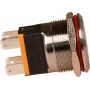 JOY-IT Button22C-02 interruptor pulsador con enclavamiento, rojo, 240 V AC, 15 A, IP67, IK10, montaje en panel