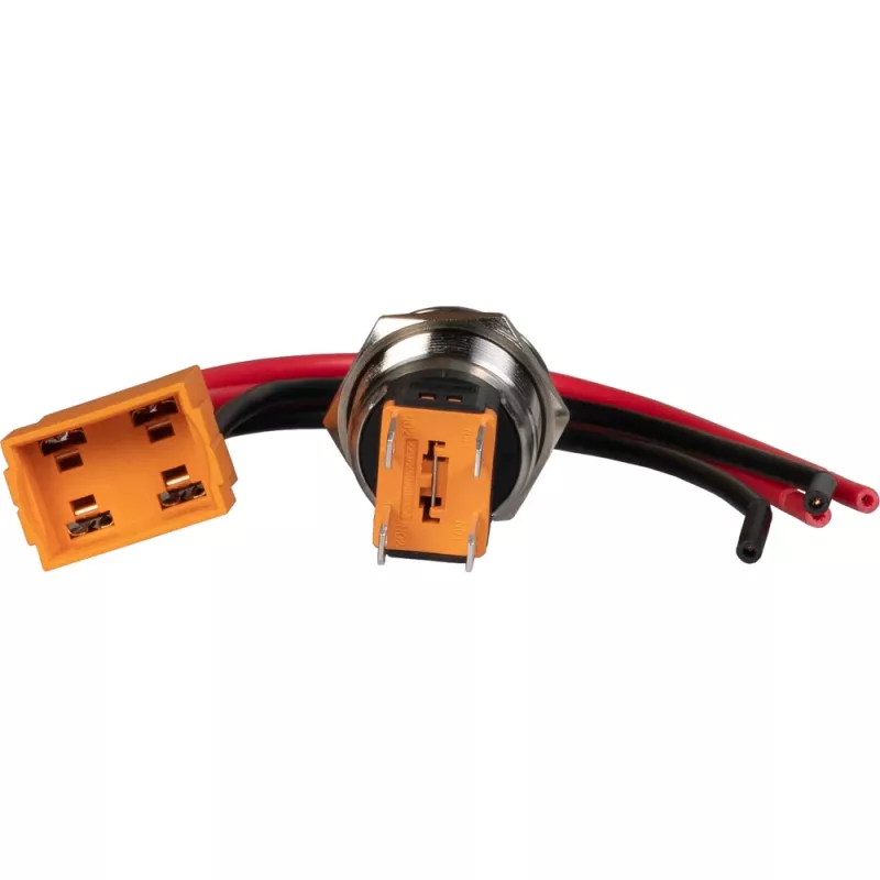 JOY-IT Button22C-02 interruptor pulsador con enclavamiento, rojo, 240 V AC, 15 A, IP67, IK10, montaje en panel