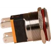 JOY-IT Button22C-02 interruptor pulsador con enclavamiento, rojo, 240 V AC, 15 A, IP67, IK10, montaje en panel