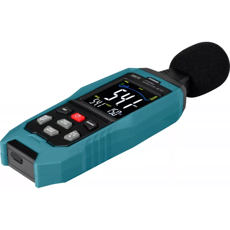 JOY-IT JT-SLM01 sonómetro con pantalla en color y registrador de datos, 30-130 dB, 31,5 Hz - 8 kHz