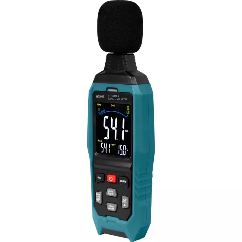JOY-IT JT-SLM01 sonómetro con pantalla en color y registrador de datos, 30-130 dB, 31,5 Hz - 8 kHz