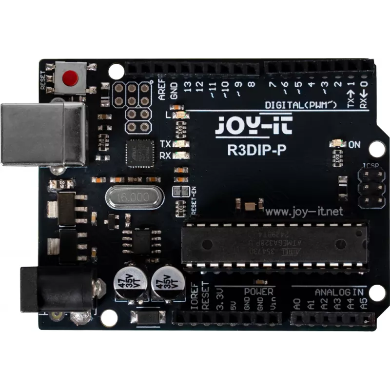 Joy-IT ARD_R3DIP-P placa microcontroladora compatible con Arduino UNO R3 con ATmega328P DIP