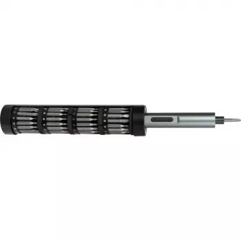 JOY-IT S2-SET-Drehmoment set de destornilladores de precisión con par de apriete a batería con luz de trabajo LED, 24 puntas de acero S2, caja de almacenamiento magnética
