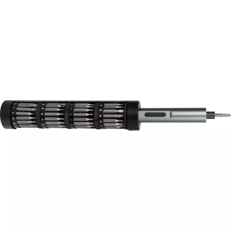 JOY-IT S2-SET-Drehmoment set de destornilladores de precisión con par de apriete a batería con luz de trabajo LED, 24 puntas de acero S2, caja de almacenamiento magnética