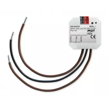 MDT actuador de conmutación 2 canales empotrable, 16 A, 230 V AC, C-Load, estándar, KNX AKS-02UP.03