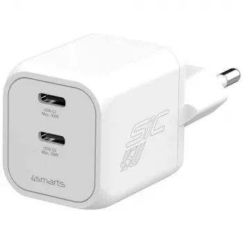 4smarts PDPlug SiC Dual 45W 2C cargador de pared blanco