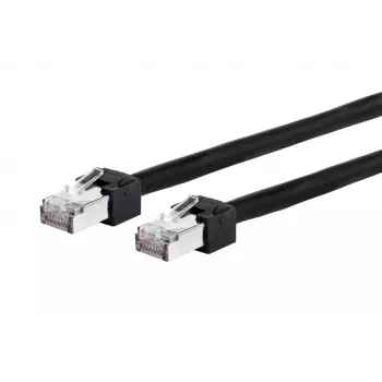 METZ CONNECT 13084U1500-E cable de parcheo VoIP Cat.6 Ultraflex500 conector RJ45 macho a conector RJ45 macho, AWG 26/7, PUR, negro, 1,5 m