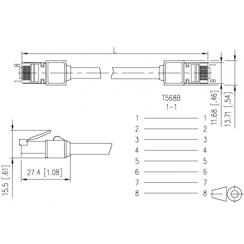 METZ CONNECT 13084U1500-E cable de parcheo VoIP Cat.6 Ultraflex500 conector RJ45 macho a conector RJ45 macho, AWG 26/7, PUR, negro, 1,5 m