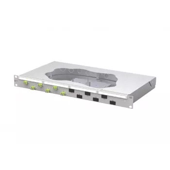 METZ CONNECT panel de parcheo con empalme de fibra óptica 6xLC-D OM5 1U montaje en rack de 19 inch 1504587M06-F