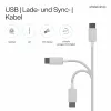 Flexline cable USB de carga y sincronización, USB-A a USB-C, 2.0, ABS, blanco, 0,5m (FL31-13040)