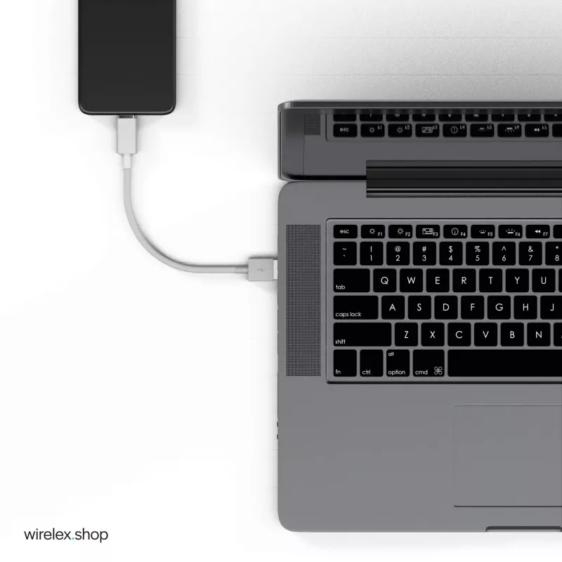 Flexline cable USB de carga y sincronización, USB-A a USB-C, 2.0, ABS, blanco, 0,5m (FL31-13040)